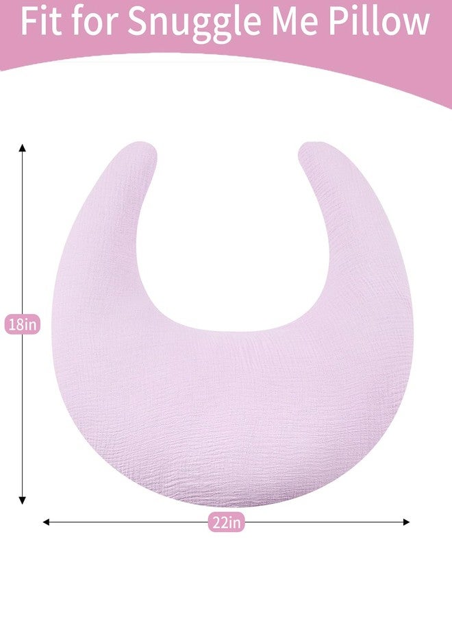 SWESEN Nursing Pillow Cover, Soft Removable Cover for Breastfeeding Pillows, Pillow Slipcover for Baby Boys and Girls, Comfortable & Breathable, Purple, Washable (Only Cover) - Image 3